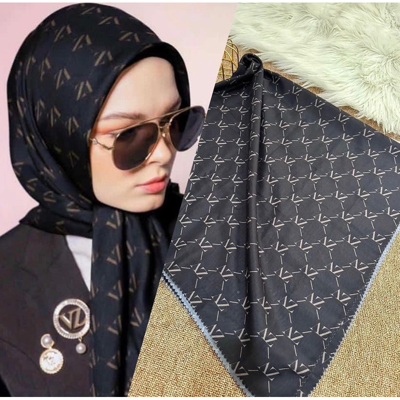Jual SEGI EMPAT VOAL MOTIF BRANDED / HIJAB MOTIF VZ/ VOAL MOTIF FENDI