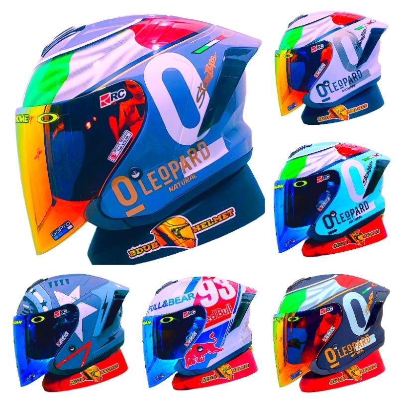 Jual Helm JS Armor leopard Dof spoiler 3D | Shopee Indonesia