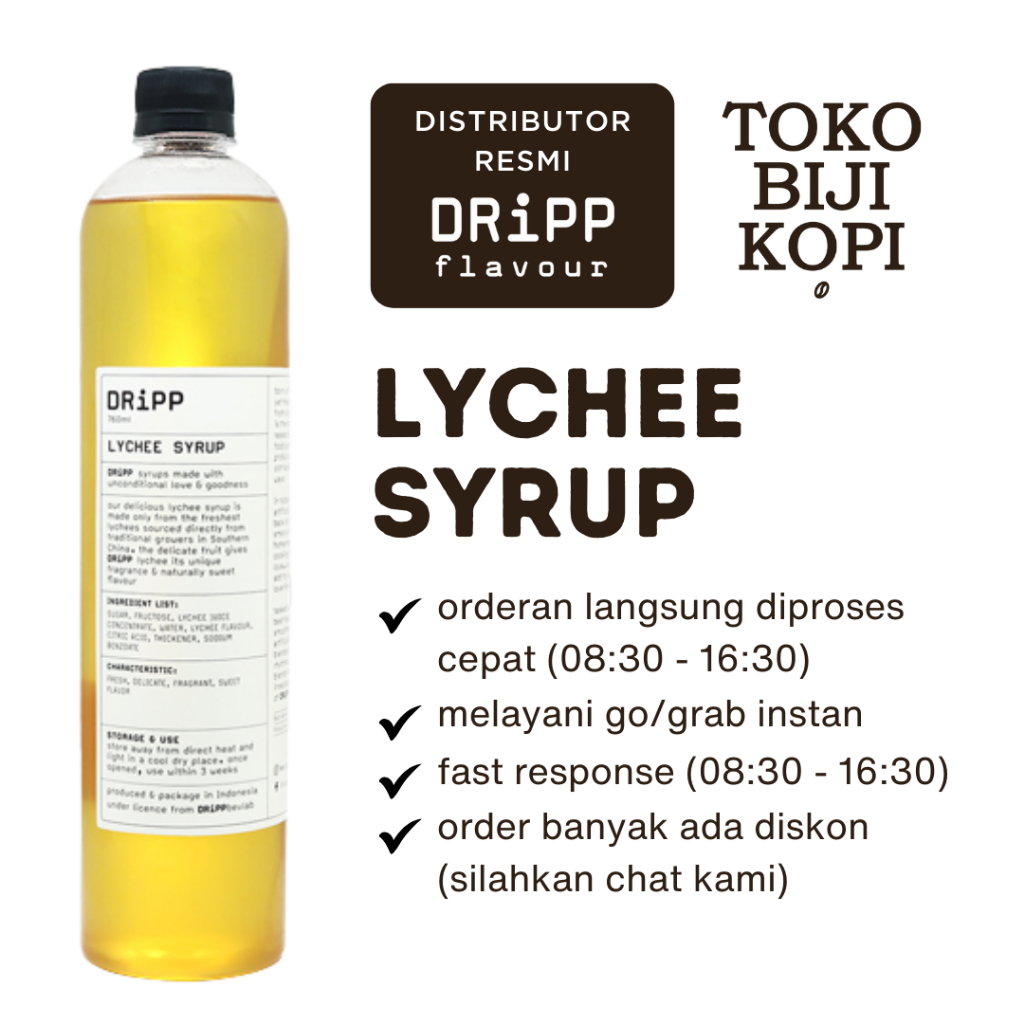 Jual DRiPP Syrup Lychee - Sirup Rasa Leci 760 ml | Shopee Indonesia