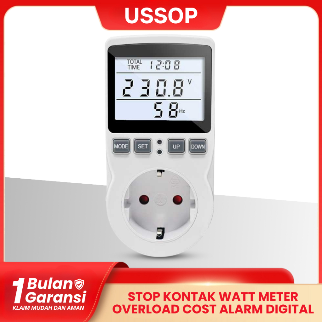 Jual Stop Kontak Watt Meter Overload Cost Alarm Digital Display - PM04 ...