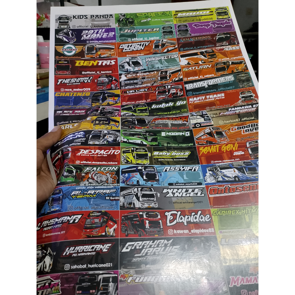 Jual Stiker Bus Basuri 1 Lembar Isi 45 Kotak Sticker Termurah | Shopee ...