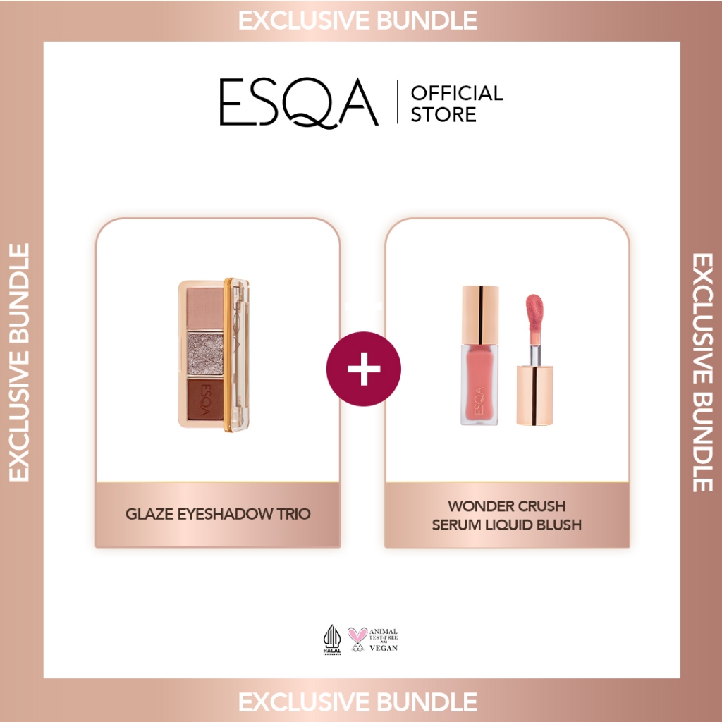 Jual [Travel Glam Kit] ESQA Liquid Blush + Glaze Eyeshadow Trio