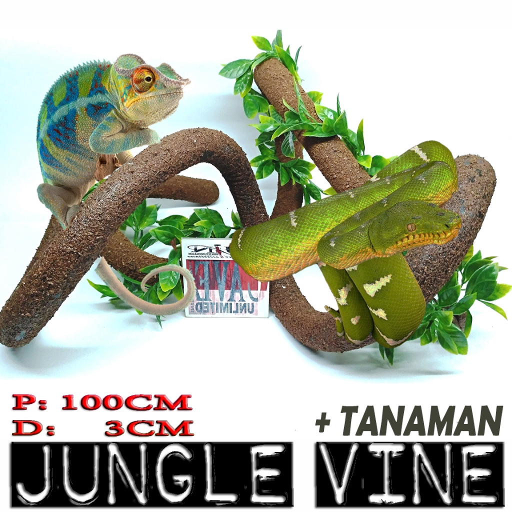 Jual AKAR KAYU RANTING DAUN SINTETIS HIASAN KANDANG JUNGLE VINE ROOT