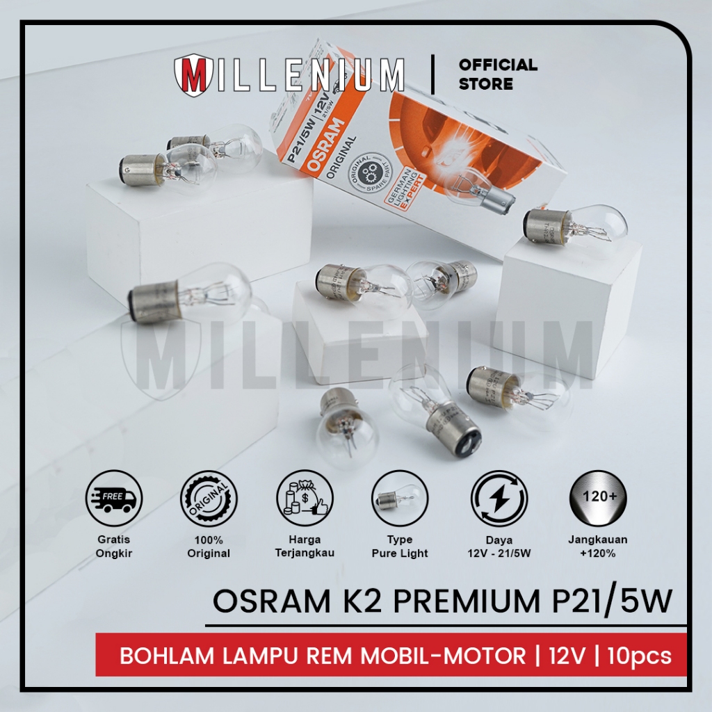 Jual Bohlam OSRAM P21/5W 12V / Lampu Rem Stop Kaki 2 Mobil Motor ...