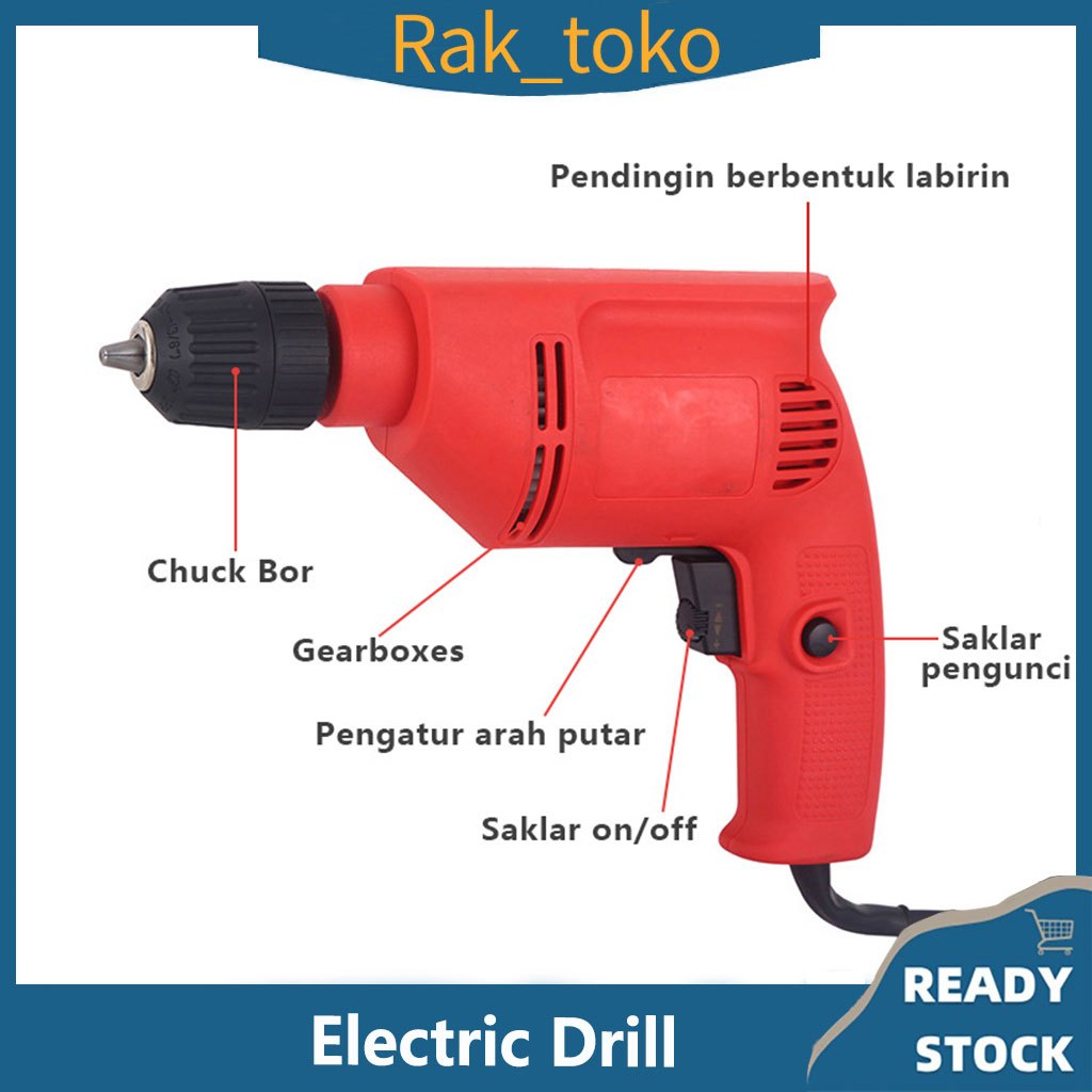 Jual Mesin Bor Listrik Bor Tangan Bolak Balik Electric Drill Bor