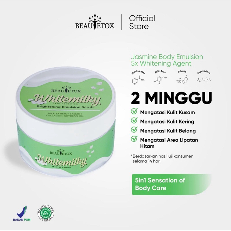 Jual [READY] BEAUTETOX BODY SCRUB JASMINE WHITE MILKY CHOCO WHITE BRIGHTENING BODYSCRUB SCRUB