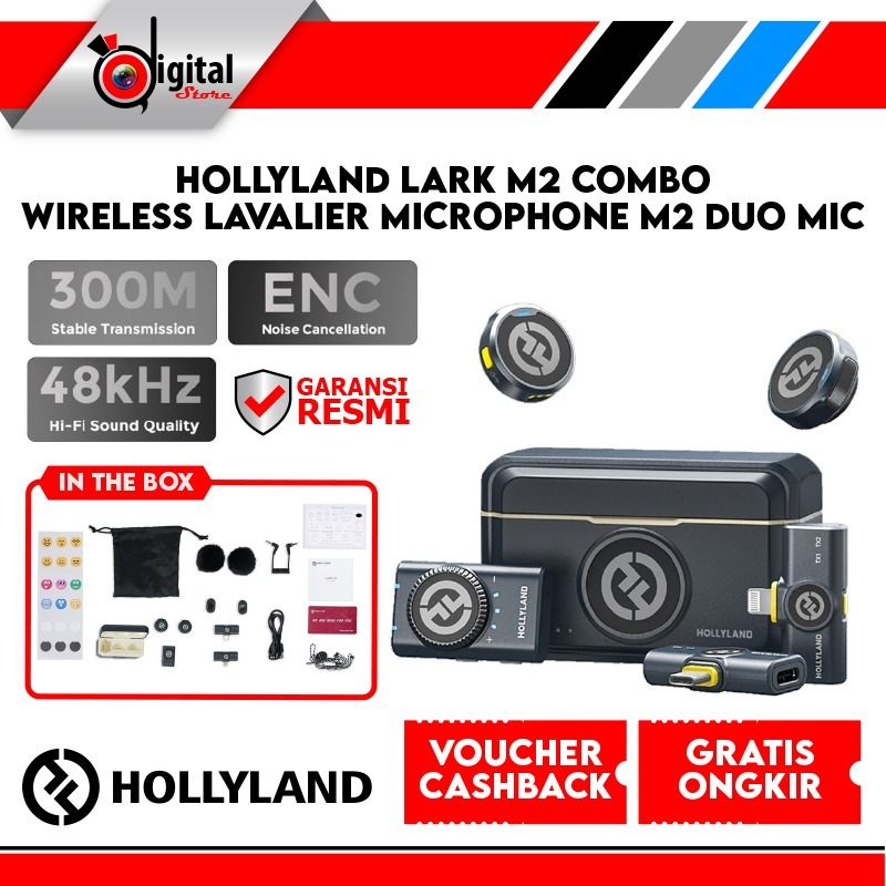Jual Hollyland Lark M2 Combo Wireless Lavalier Microphone M2 Duo Mic ...