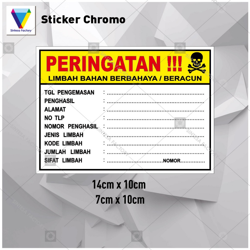 Jual Stiker Label Tanda Simbol Keterangan Limbah B Shopee Indonesia