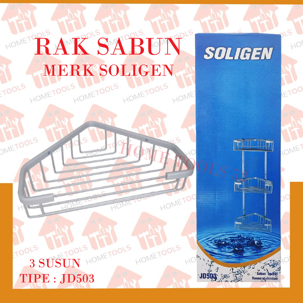 Jual Rak Sabun Siku Rak Susun 3 Tingkat Susun SOLIGEN JD503 Aluminium ...
