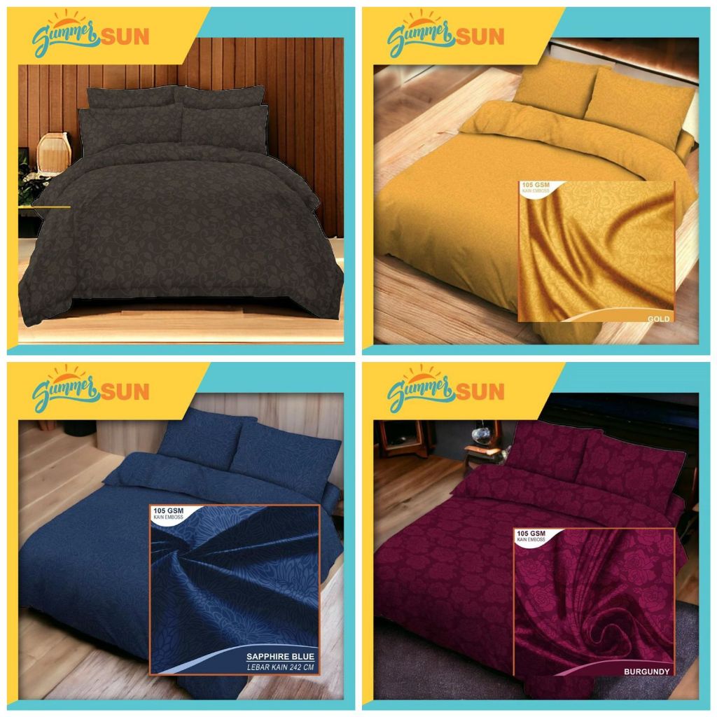 Jual Bedcover Full Set Sprei Motif Emboss - Embos - Jacquard - Jaquard ...