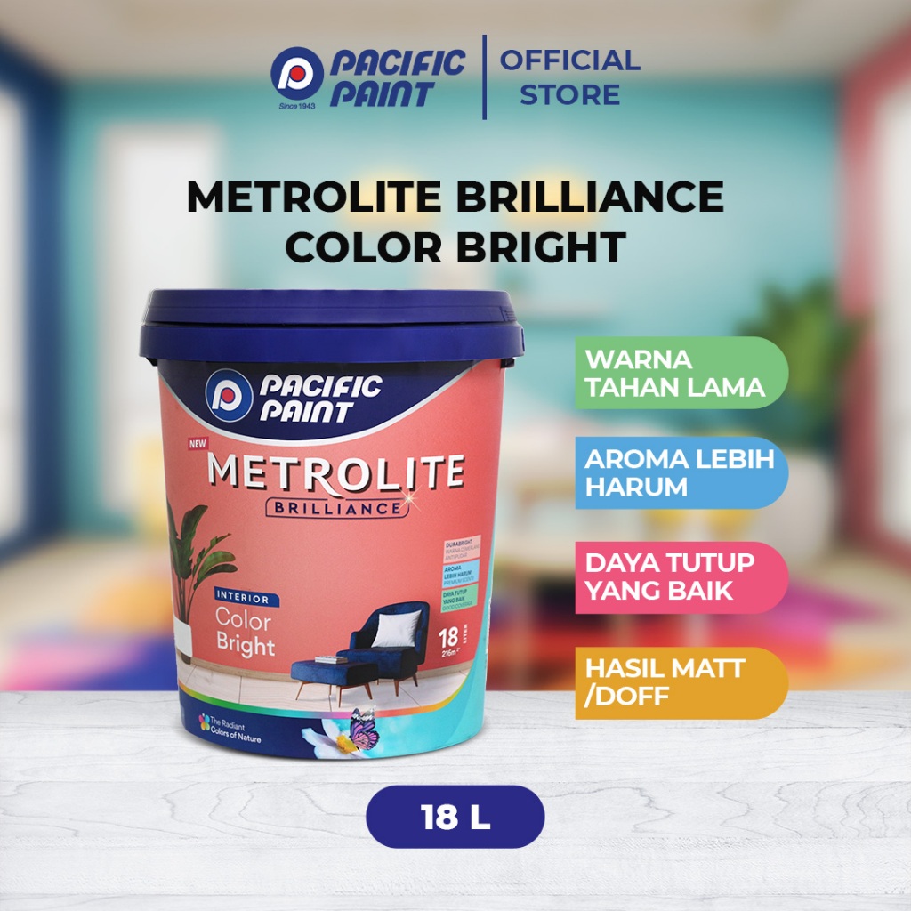 Jual Metrolite Brilliance Color Bright Pastel 18 Ltr - V | Shopee Indonesia