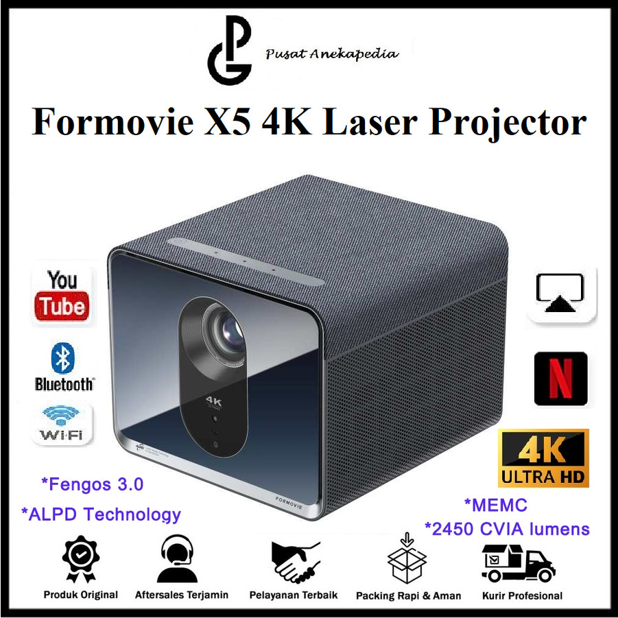 Jual Formovie X5 Laser Projector 2450CVIA Ansi Lumens ULTRA HD 4K ...