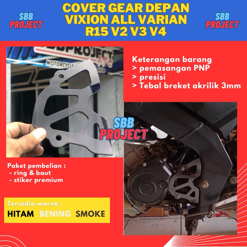 Jual Cover Gear Depan Akrilik R15 V2 V3 V4 MT15 vixion all varian xabre ...