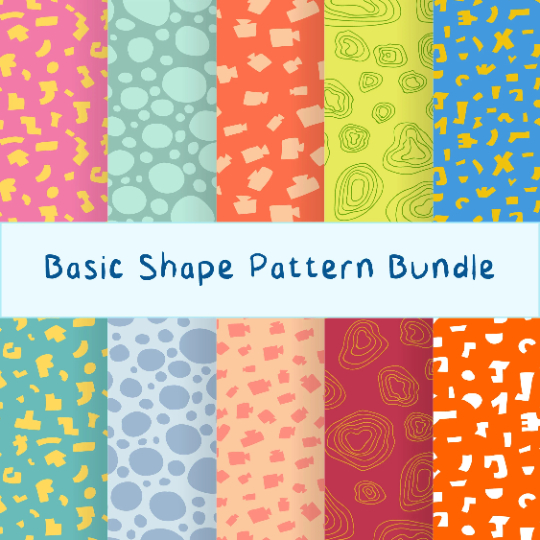 Jual 10 Basic Shape Pattern Bundle | Printable Pattern | Instant ...