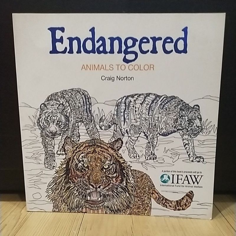 Jual Endangered Coloring Adult Import book English BBW buku mewarnai ...
