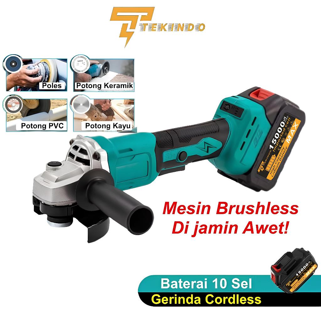 Jual Mesin Gerinda Tangan Brushless Cas Baterai Tanpa Kabel Cordless Angle Grinder Brushless
