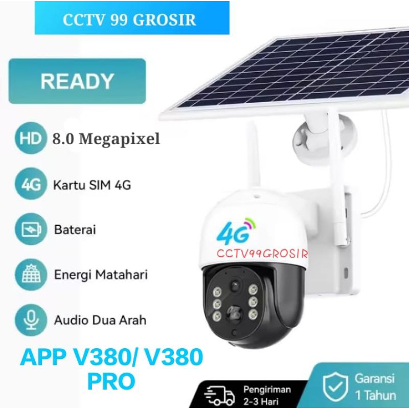 CCTV IP Camera Sim Card 4G Solar Panel Surya Tenaga Matahari 8MP Outdoor