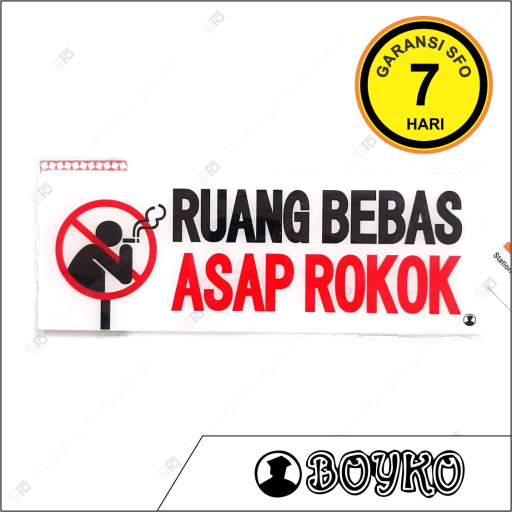 Jual Akrilik Ruang Bebas Asap Rokok - Acrylic Sign Standard 25cm x 9cm ...