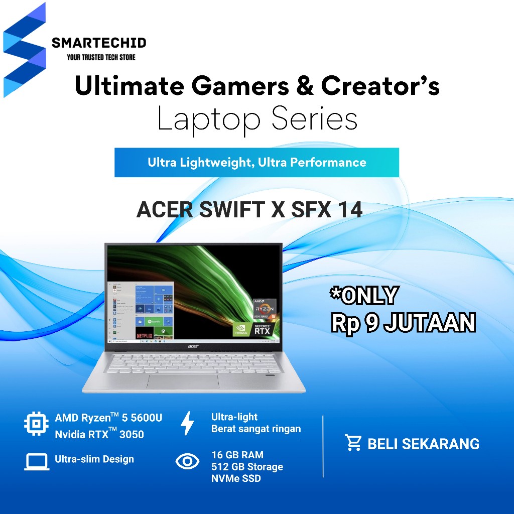 Jual Acer Swift X Sfg Ryzen Rtx Shopee Indonesia