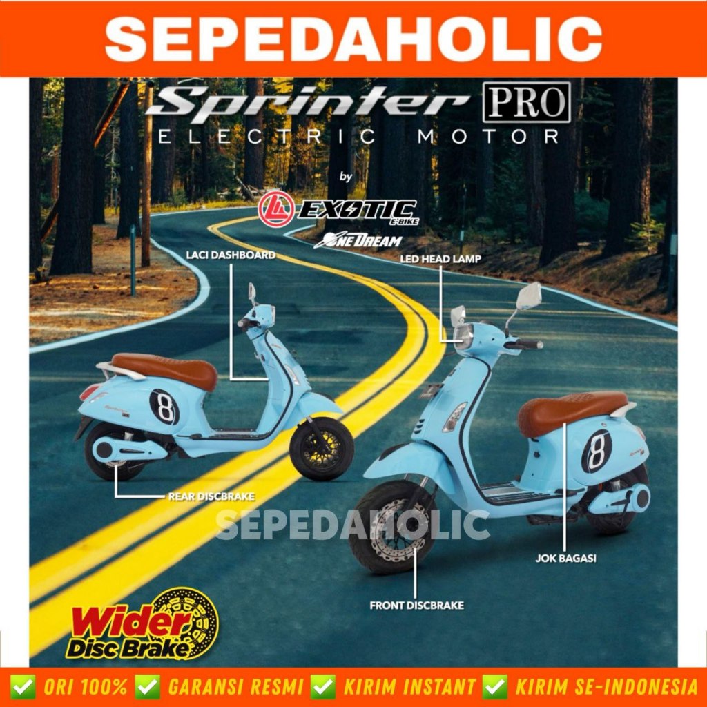 Jual Sepeda Motor Listrik EXOTIC SPRINTER PRO BY PACIFIC 1200 Watt ...