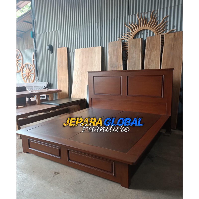 Jual Divan Tempat Tidur Minimalis Blok Jati Solid Dipan Jati Murah