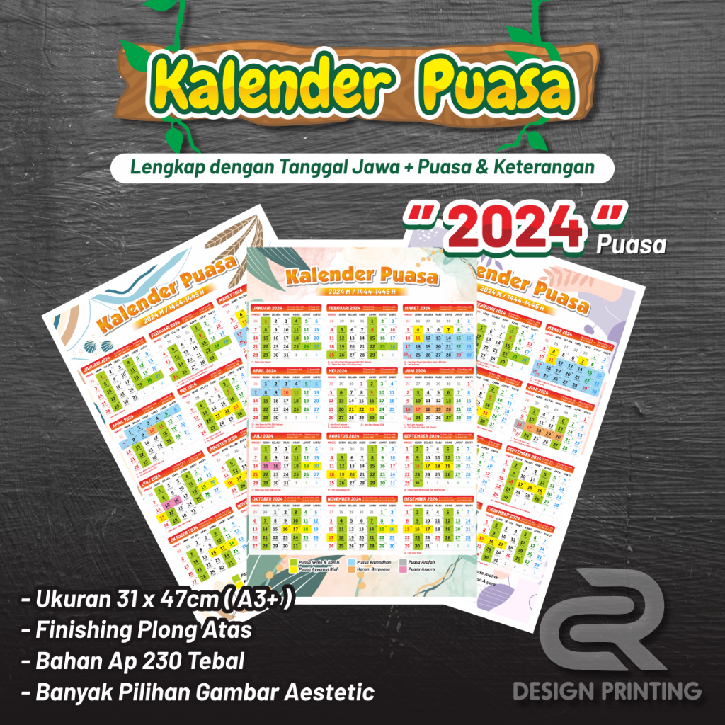 Jual KALENDER PUASA 2024 ( Lengkap Beserta Tanggal Jawa ) // KALENDER ...