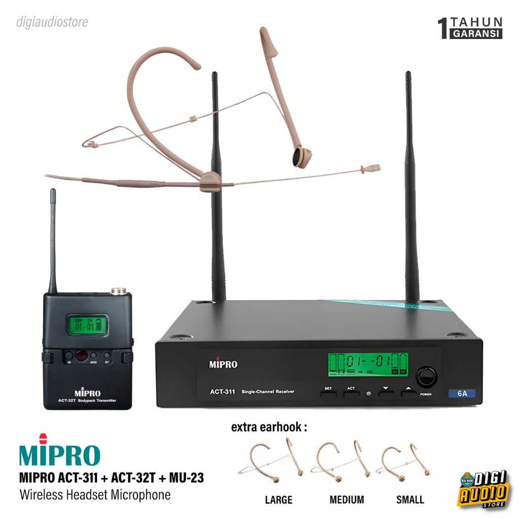 Jual Mic Wireless Headset Headworn Lidi Microphone MIPRO ACT-311 ACT ...
