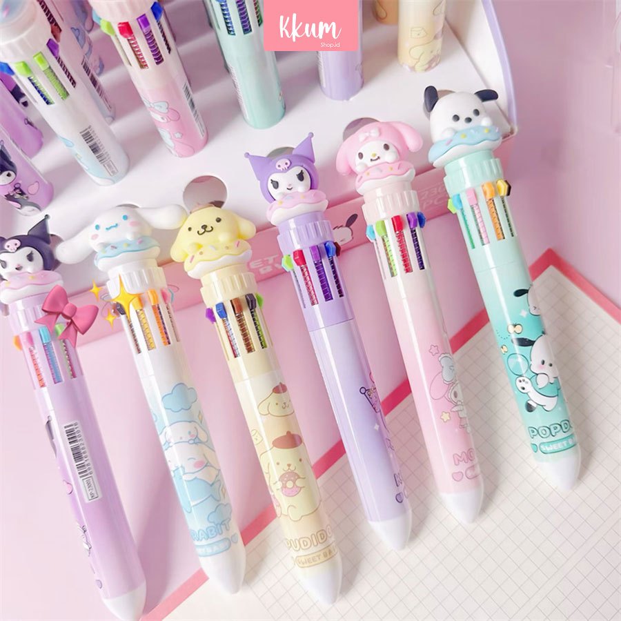 Jual Pulpen 10 Warna Sanrio Cute/ Bolpen Cinnamorol Melody Kuromi ...