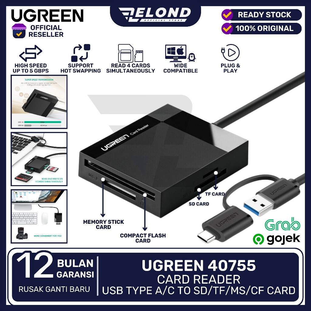 Jual Ugreen Card Reader Usb A Usb C Micro Sd Tf Ms Cf Card