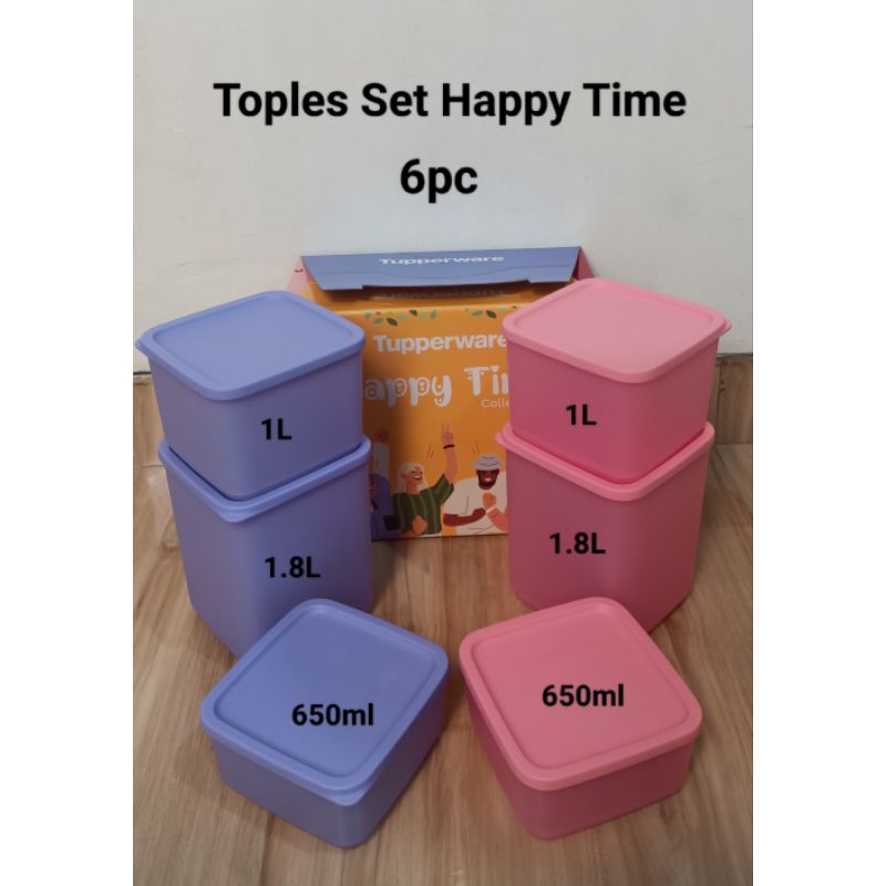 Jual ORIGINAL TUPPERWARE KADO TOPLES HEPPY TIME COLLECTION SET 6PC ...