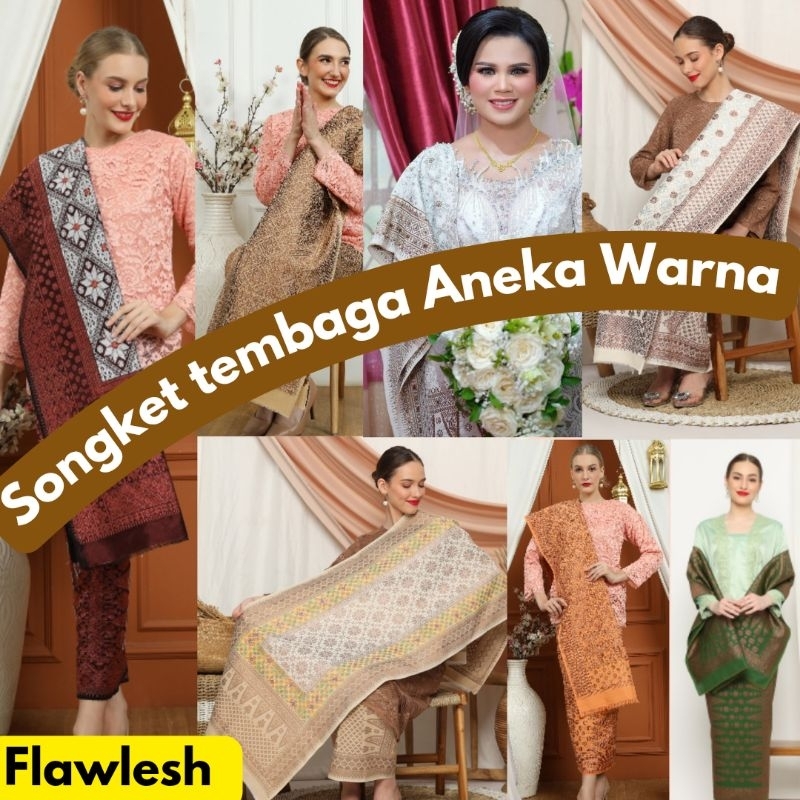 Jual SONGKET TEMBAGA TERBARU/ SONGKET ASLI TENUN ELEGANT DAN MEWAH ...