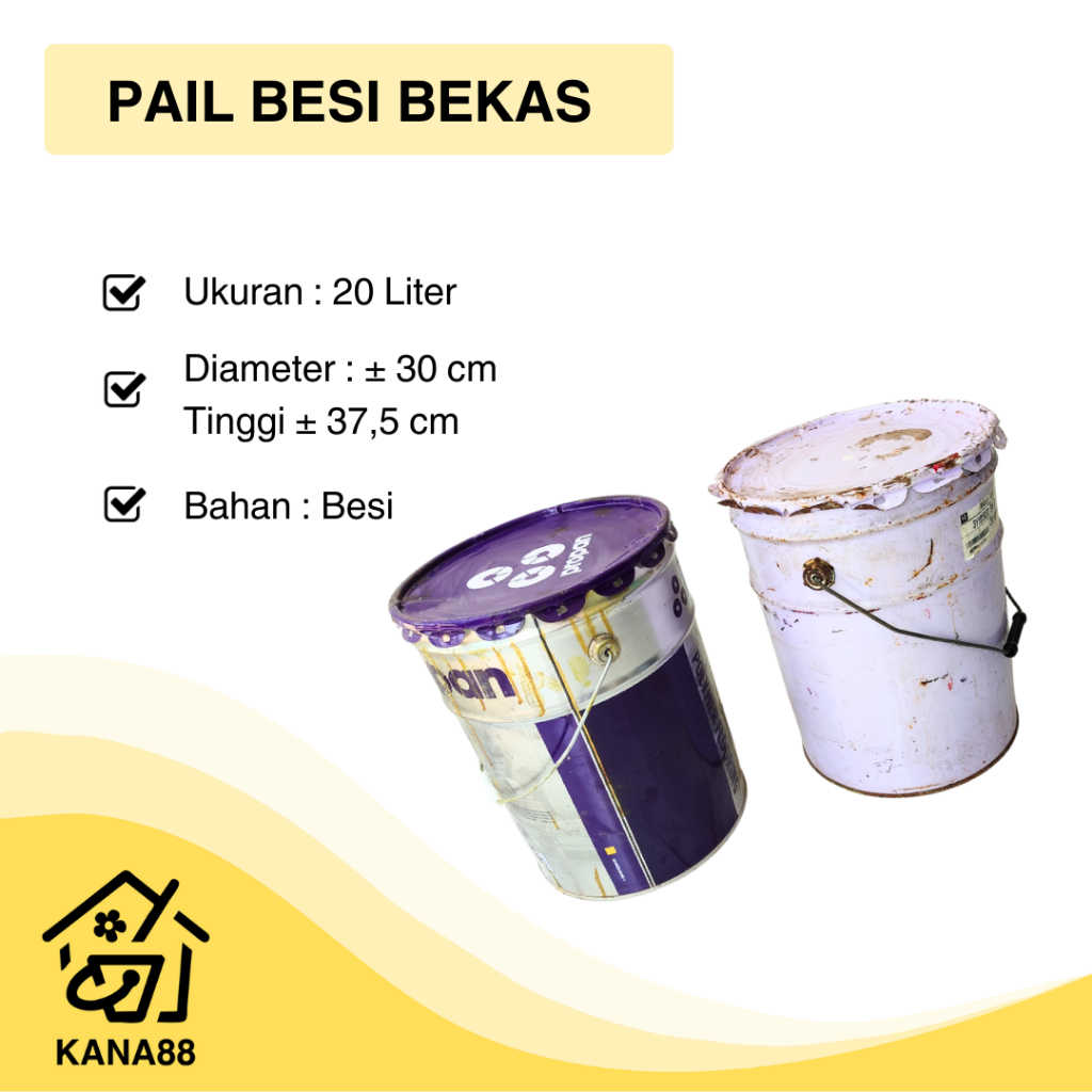 Jual Pail Besi Kosong 20 Liter Ember Timba Bekas Warna Random | Shopee ...