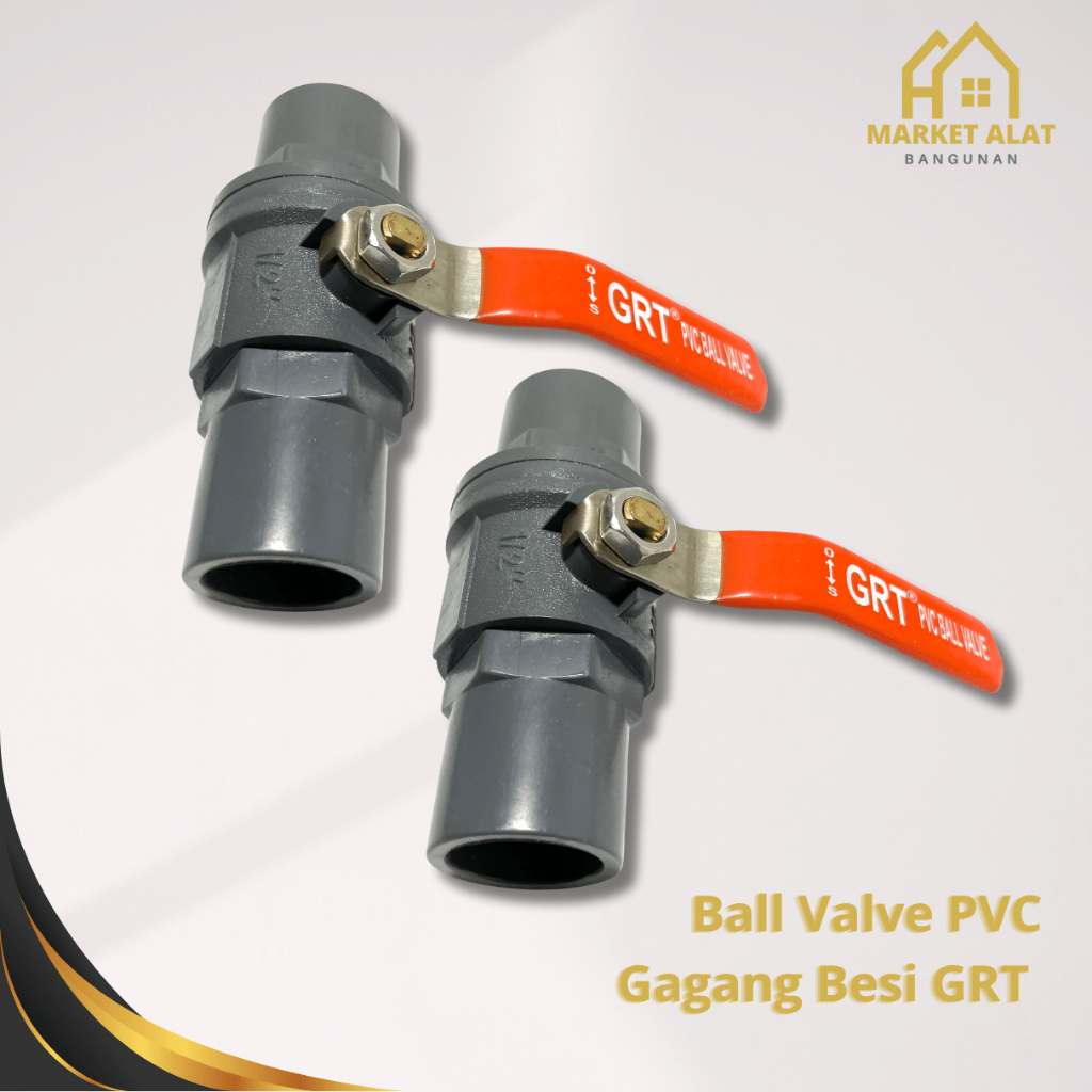 Jual Ball Valve PVC Gagang Besi 1 2 Inci GRT Stop Kran Pipa