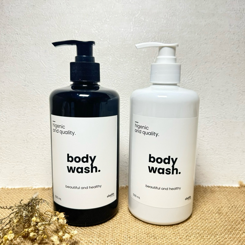 Jual BOTOL HITAM GLOSSY 500ML LUXURY AESTHETIC TEMPAT WADAH SABUN BODY ...