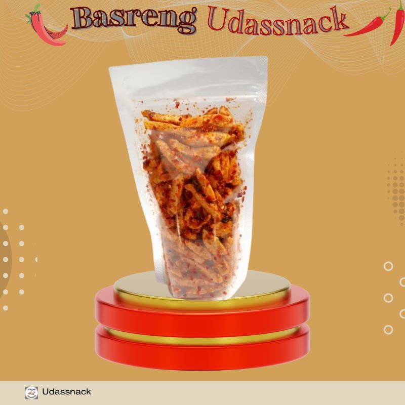 Jual Basreng Stik Bumbu Basah Daun Jeruk Basreng Pedas 55gr Shopee