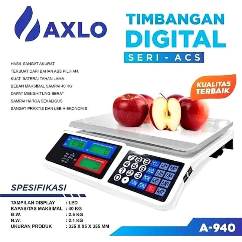 Jual Timbangan Digital Axlo Kapasitas Sampai 40 Kg / Timbangan Digital ...