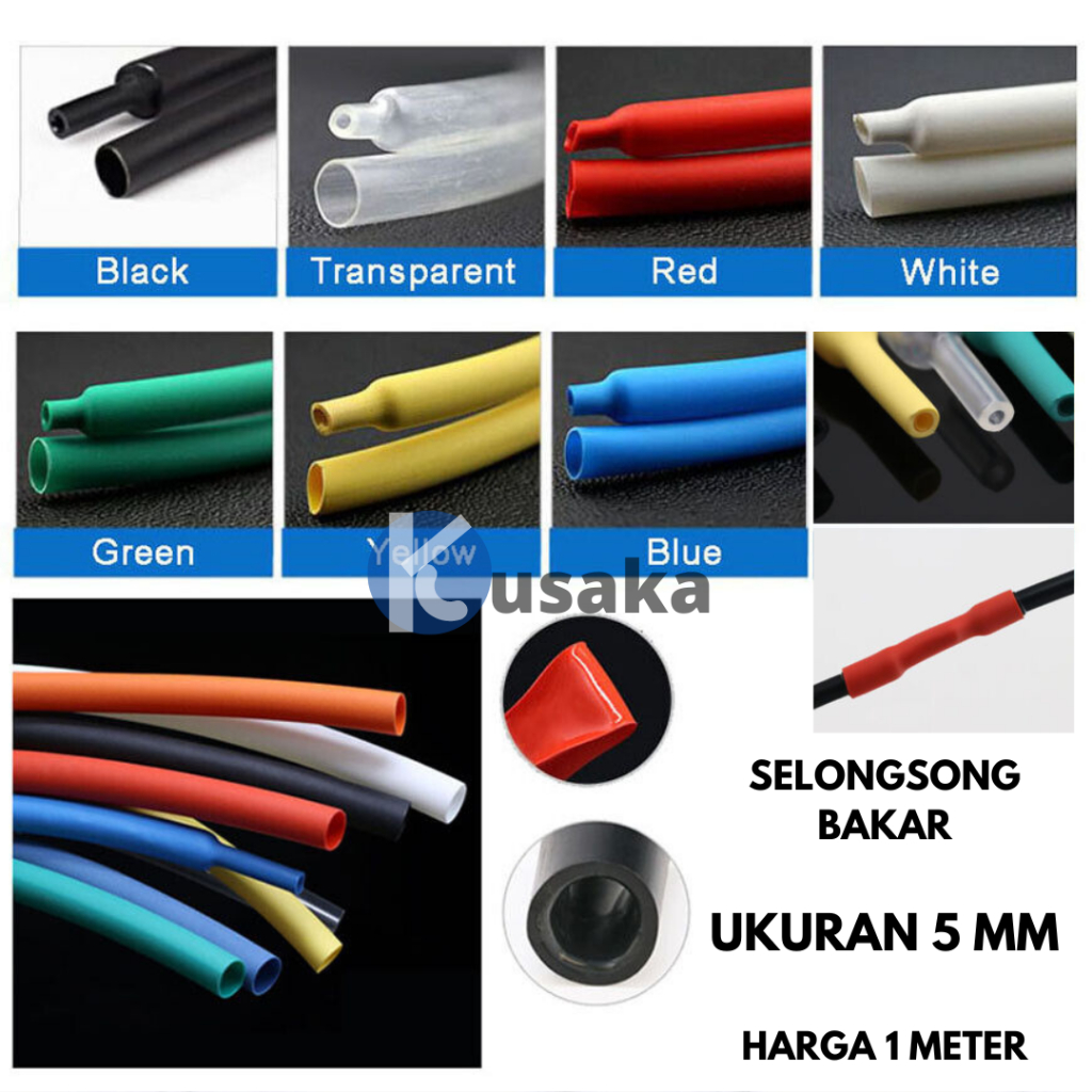 Jual Heatshrink Tube Mm Selongsong Isolasi Bakar Kabel Bakar Warna