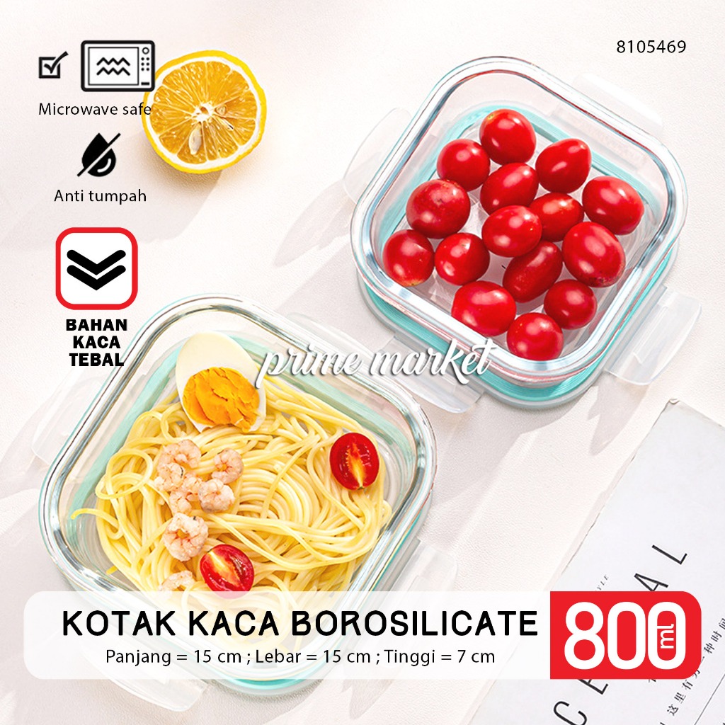 Jual Kotak Makan Kaca Tebal Lunch Box Kaca Borosilicate Food Storage ...