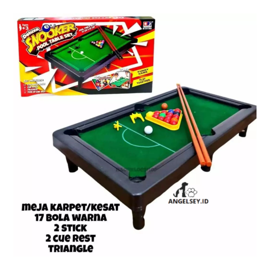 Jual Mainan Anak MEJA BILLIARD MINI/Deluxe Snooker Pool Table Set