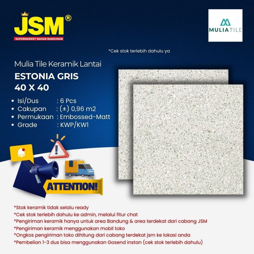 Jual Mulia Tile Keramik Lantai Estonia Griss Matt X Jsm