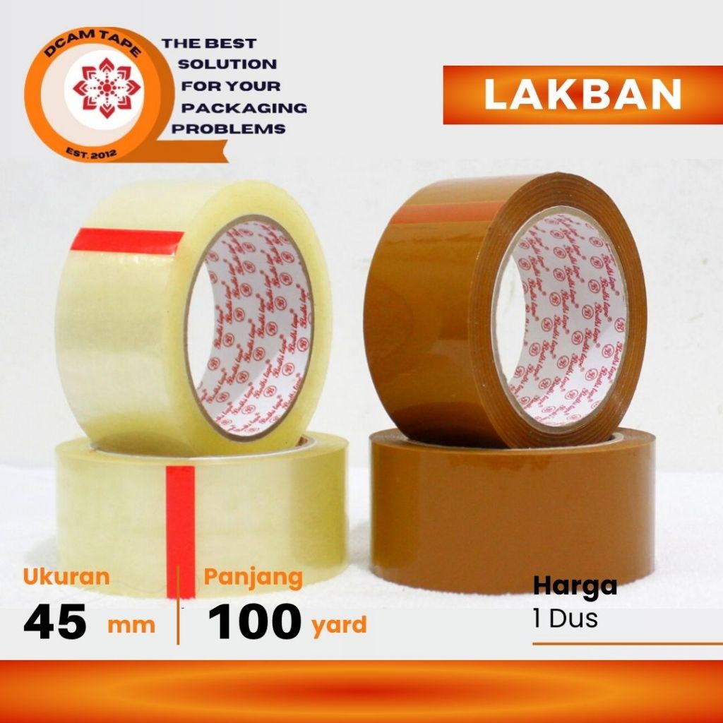 Jual Lakban Bening Coklat 45MM X 100 Yard Termurah - lakban OPP 2 inch ...