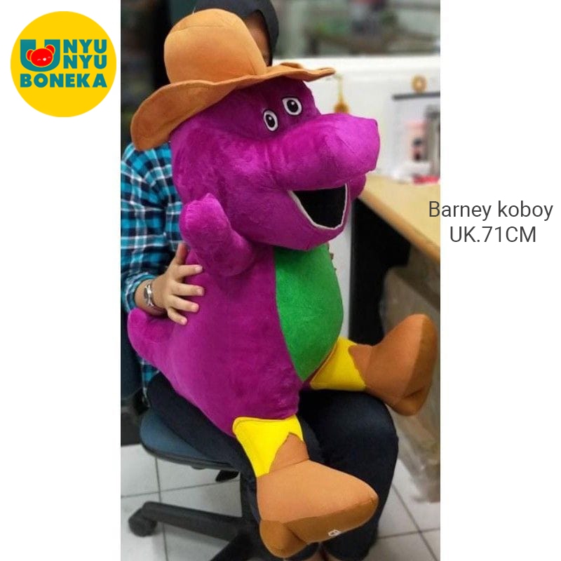 Jual Boneka Barney Cowboy 71cm bahan lembut boneka dinosaurus | Shopee ...