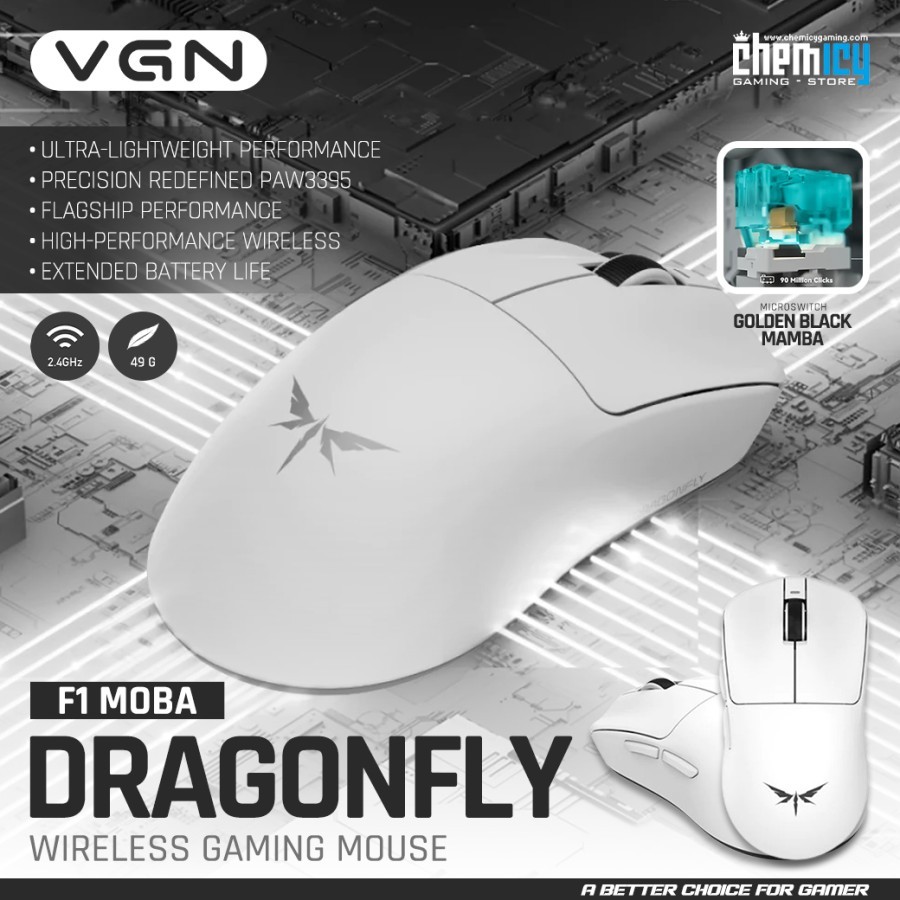 Jual VGN Dragonfly F1 MOBA 4K Series Lightweight Wireless Gaming Mouse ...