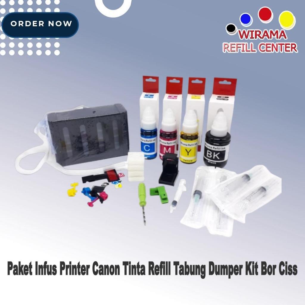 Jual Paket Lengkap Modif Infus Printer Canon Tinta Refill Tabung Dumper Kit Bor Ciss Eksklusif 4713