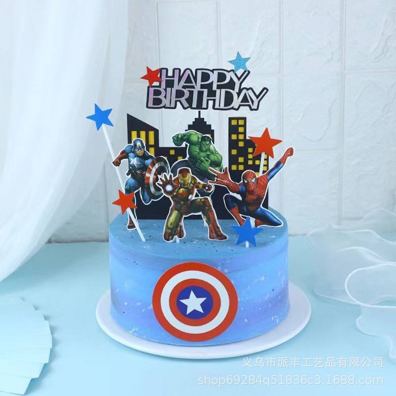 Jual CAKE TOPPER SET SUPERHERO PAPER/TOPPER TEMA MARVEL AVENGERS HERO ...