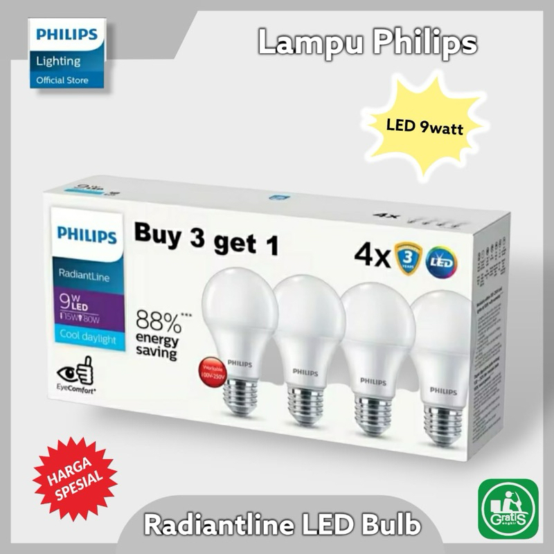 Jual Lampu Philips Radiantline Multipack Ledbulb W Putih Shopee Indonesia