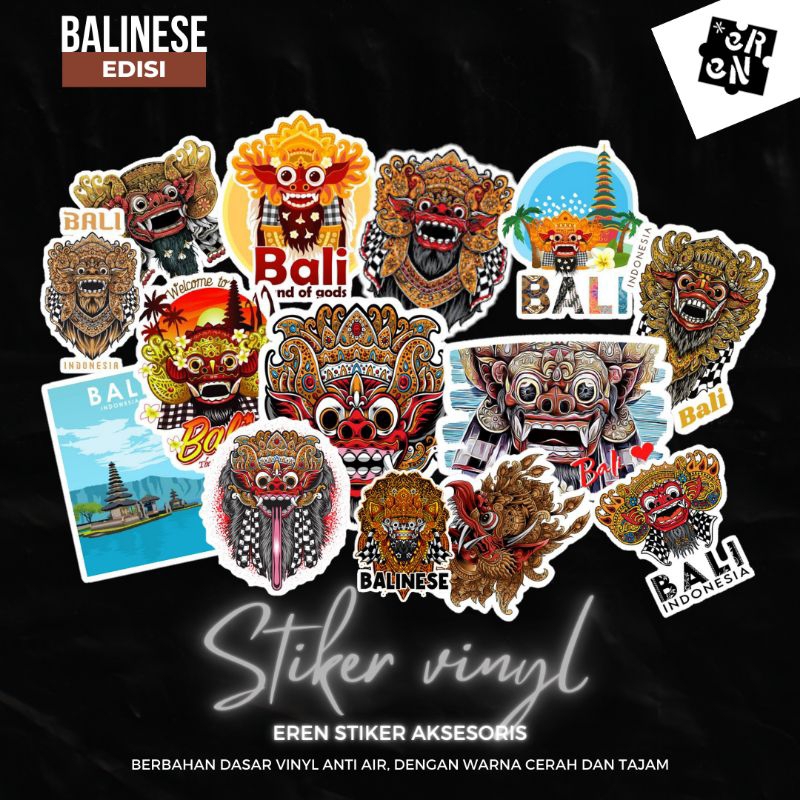 Jual Stiker Karakter Barong Bali Anti Air Isi 100 Pcs Premium Shopee