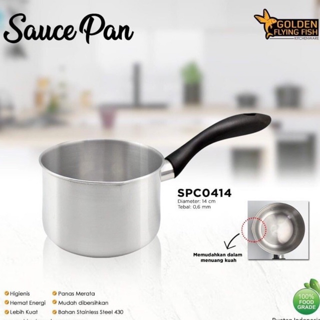 Jual Golden Flying Fish Panci Sauce Pan 14cm 16cm | Shopee Indonesia