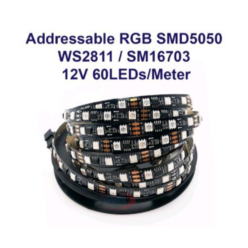 Jual LED Strip Dengan IC WS2811 Addressable RGB SMD5050 | Shopee Indonesia