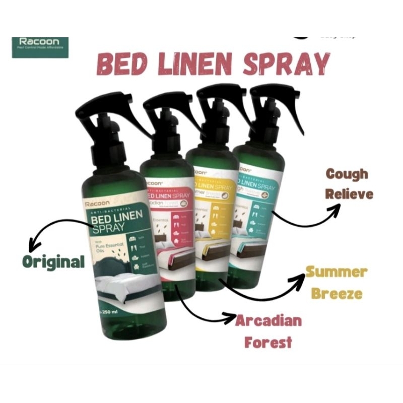 Jual Racoon Bed Linen Spray & Bed Bugs Killer Spray Anti Bacterial
